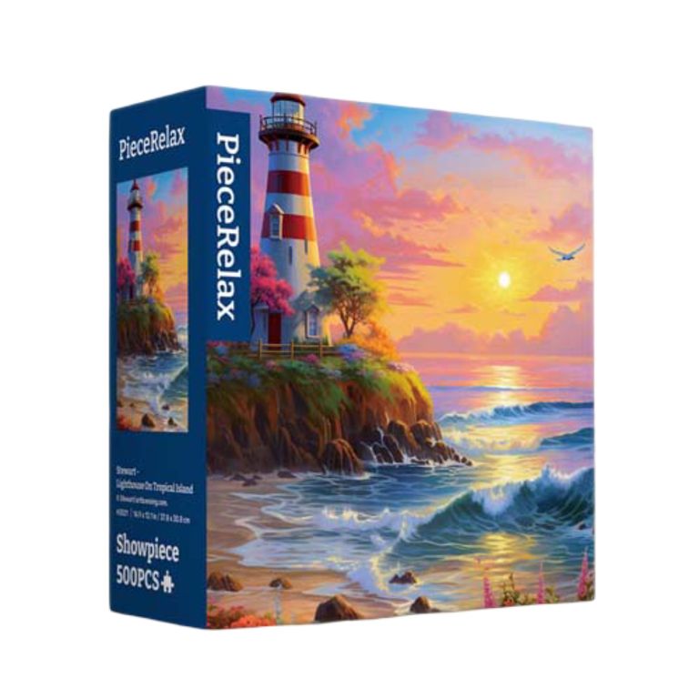 Lighthouse on Tropical Island