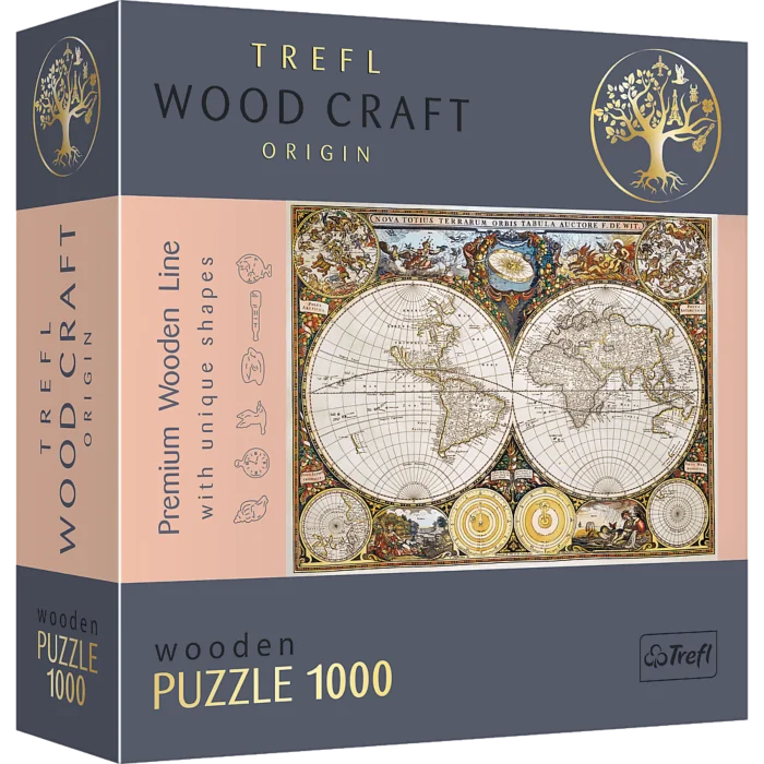 Ancient World Map Wooden